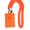 Dolce & Gabbana Orange Leather Logo Embossed Lanyard Card Holder Wallet