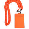 Dolce & Gabbana Orange Leather Logo Embossed Lanyard Card Holder Wallet