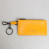 Dolce & Gabbana Yellow Orange Leather Credit Card Key Holder Clip On Wallet
