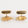 Dolce & Gabbana Gold 925 Sterling Silver Crystal Leaf Accessory Cufflink