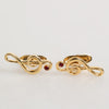Dolce & Gabbana Gold Musical Note Metal Brass Pin Men Accessory Cufflinks
