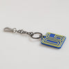 Dolce & Gabbana Blue Yellow DG Rubber Logo Silver Men Keychain Keyring