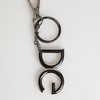 Dolce & Gabbana Silver Brass DG Logo Metal Keychain Holder Men Keyring