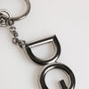 Dolce & Gabbana Silver Brass DG Logo Metal Keychain Holder Men Keyring