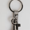 Dolce & Gabbana Gray Leather Logo Metal Ring Keychain Holder Men Keyring