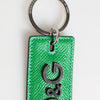 Dolce & Gabbana Green Leather Logo Metal Ring Keychain Holder Men Keyring