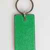 Dolce & Gabbana Green Leather Logo Metal Ring Keychain Holder Men Keyring