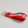 Dolce & Gabbana Red Logo Polyester Silver Brass Holder Keychain Men Keyring
