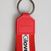 Dolce & Gabbana Red Logo Polyester Silver Brass Holder Keychain Men Keyring