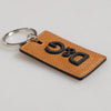 Dolce & Gabbana Brown Leather Logo Metal Ring Keychain Holder Men Keyring