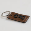 Dolce & Gabbana Dark Brown Leather Logo Metal Ring Keychain Holder Keyring