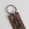 Dolce & Gabbana Dark Brown Leather Logo Metal Ring Keychain Holder Keyring