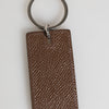 Dolce & Gabbana Dark Brown Leather Logo Metal Ring Keychain Holder Keyring
