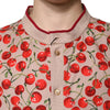 Dolce & Gabbana Beige Cherry Nylon Buttoned Casual Shirt