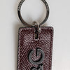 Dolce & Gabbana Dark Brown Leather Logo Metal Ring Men Keychain Keyring