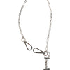 Dolce & Gabbana Silver Tone Metal Chain DG Logo Pendant Men Necklace
