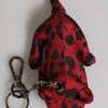Dolce & Gabbana Red Black Polyester Animal Silhouette Keychain Keyring