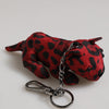 Dolce & Gabbana Red Black Polyester Animal Silhouette Keychain Keyring