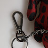 Dolce & Gabbana Red Black Polyester Animal Silhouette Keychain Keyring