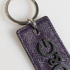 Dolce & Gabbana Violet Leather Logo Metal Ring Men Keychain Keyring