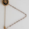 Dolce & Gabbana Lapel Pin DG Logo Gold Chain Mens Accessories Brooch