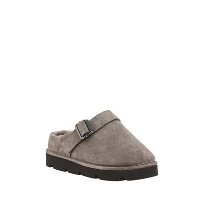Brunello Cucinelli Clogs aus grauem Kalbsleder (Bos Taurus)