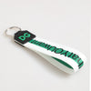 Dolce & Gabbana Green Logo Polyester Silver Brass Holder Keychain Keyring