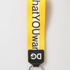 Dolce & Gabbana Yellow Logo Polyester Silver Brass Holder Keychain Keyring