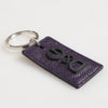 Dolce & Gabbana Violet Leather Logo Metal Ring Men Keychain Keyring