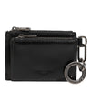 Dolce & Gabbana Black Leather Zipped Card Holder Coin Purse Keyring Wallet