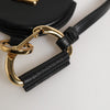 Dolce & Gabbana Black Round Leather DG Logo Coin Purse Lanyard Wallet