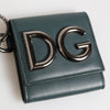 Dolce & Gabbana Dark Green Leather DG Logo Coin Purse Bag Charm Wallet
