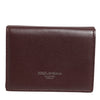 Dolce & Gabbana Leather Embossed Logo Trifold Men Card Holder Dark Brown
