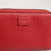 Dolce & Gabbana Red Leather Zip Around Logo Plaque Men Coin Purse Wallet