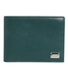 Dolce & Gabbana Green Leather DG Logo Plaque Bifold Men Card Holder Wallet