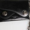 Dolce & Gabbana Black Cavallo Leather Wallet Chain Snap Bifold Card Holder