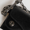 Dolce & Gabbana Black Cavallo Leather Wallet Chain Snap Bifold Card Holder