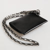 Dolce & Gabbana Black Cavallo Leather Wallet Chain Snap Bifold Card Holder