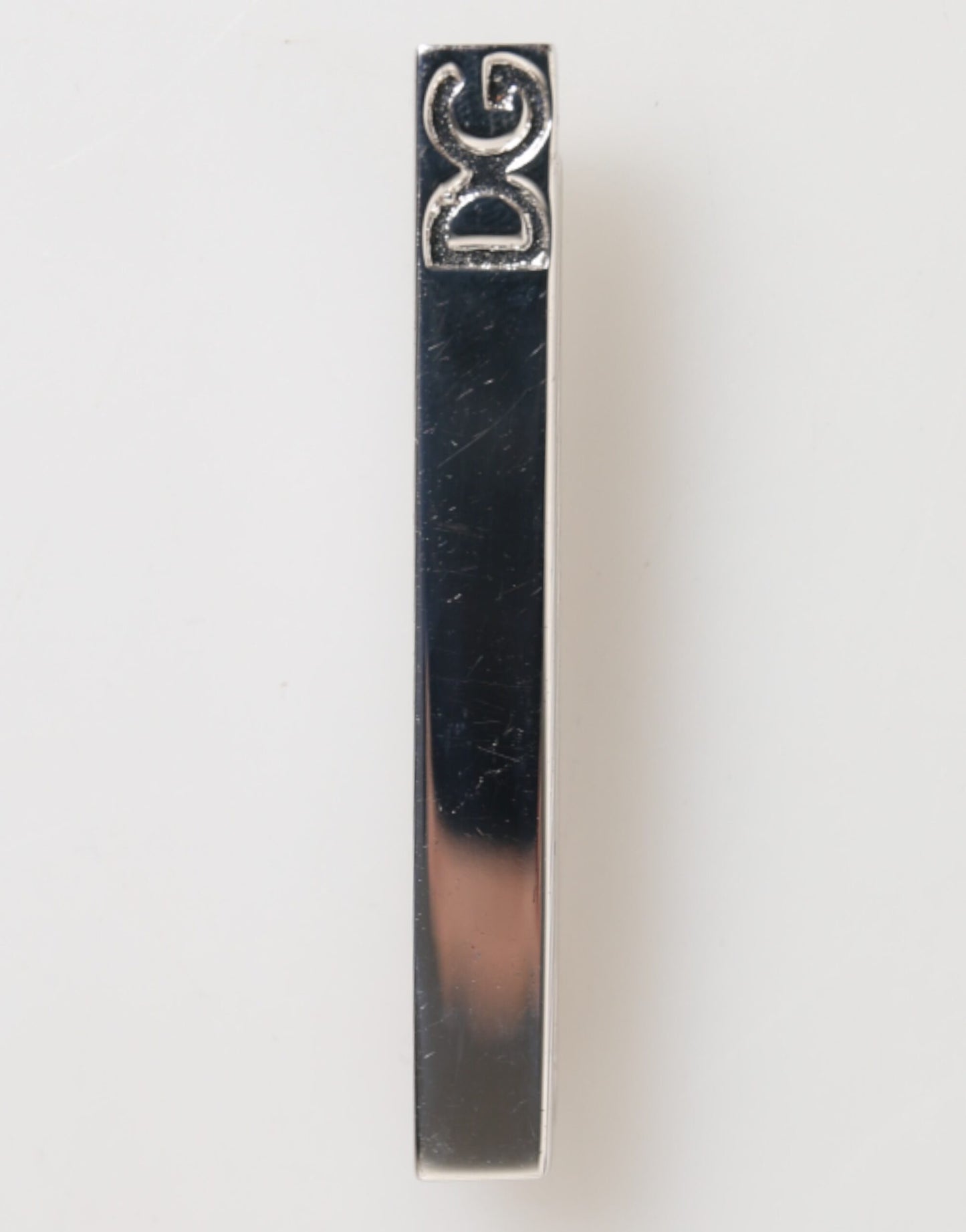 Dolce &amp; Gabbana Silberfarbenes Messing-Logo für Herren-Accessoire, Krawattenklammer