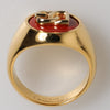 Dolce & Gabbana Gold Tone Real Brass Round Red DG Logo Men Ring