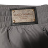 Dolce & Gabbana Light Gray Nylon Elastic Waist Shorts Swimwear