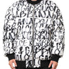 Dolce & Gabbana White Black Graffiti Logo Puffer Bomber Jacket