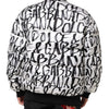 Dolce & Gabbana White Black Graffiti Logo Puffer Bomber Jacket