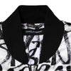 Dolce & Gabbana White Black Graffiti Logo Puffer Bomber Jacket