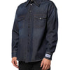 Dolce & Gabbana Blue Denim Button Casual Logo Patch Men Shirt