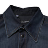 Dolce & Gabbana Blue Denim Button Casual Logo Patch Men Shirt