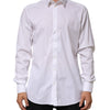 Dolce & Gabbana White Cotton GOLD Long Sleeves Formal Shirt