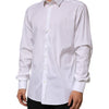 Dolce & Gabbana White Cotton GOLD Long Sleeves Formal Shirt