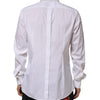 Dolce & Gabbana White Cotton GOLD Long Sleeves Formal Shirt