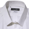 Dolce & Gabbana White Cotton GOLD Long Sleeves Formal Shirt